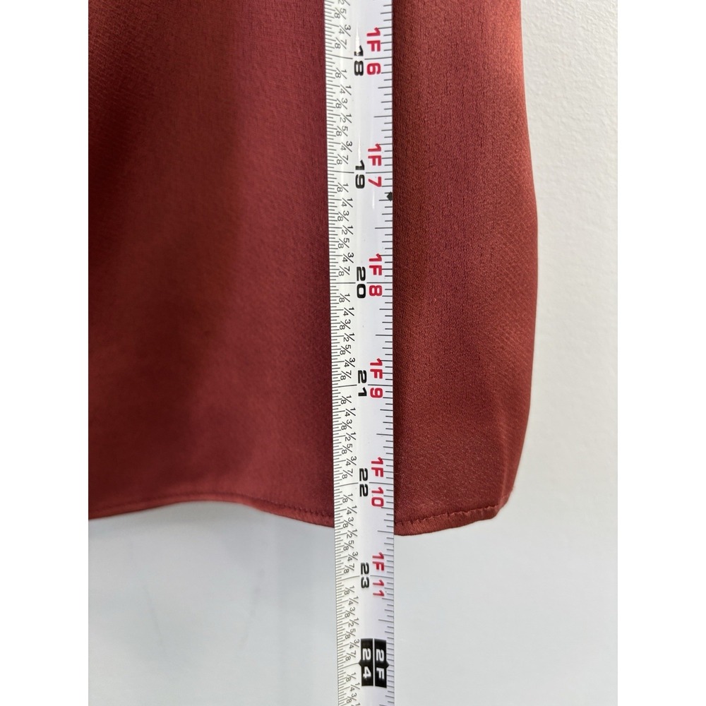 White House Black Market Red Satin One Shoulder Top Women's XS - Picture 9 of 9